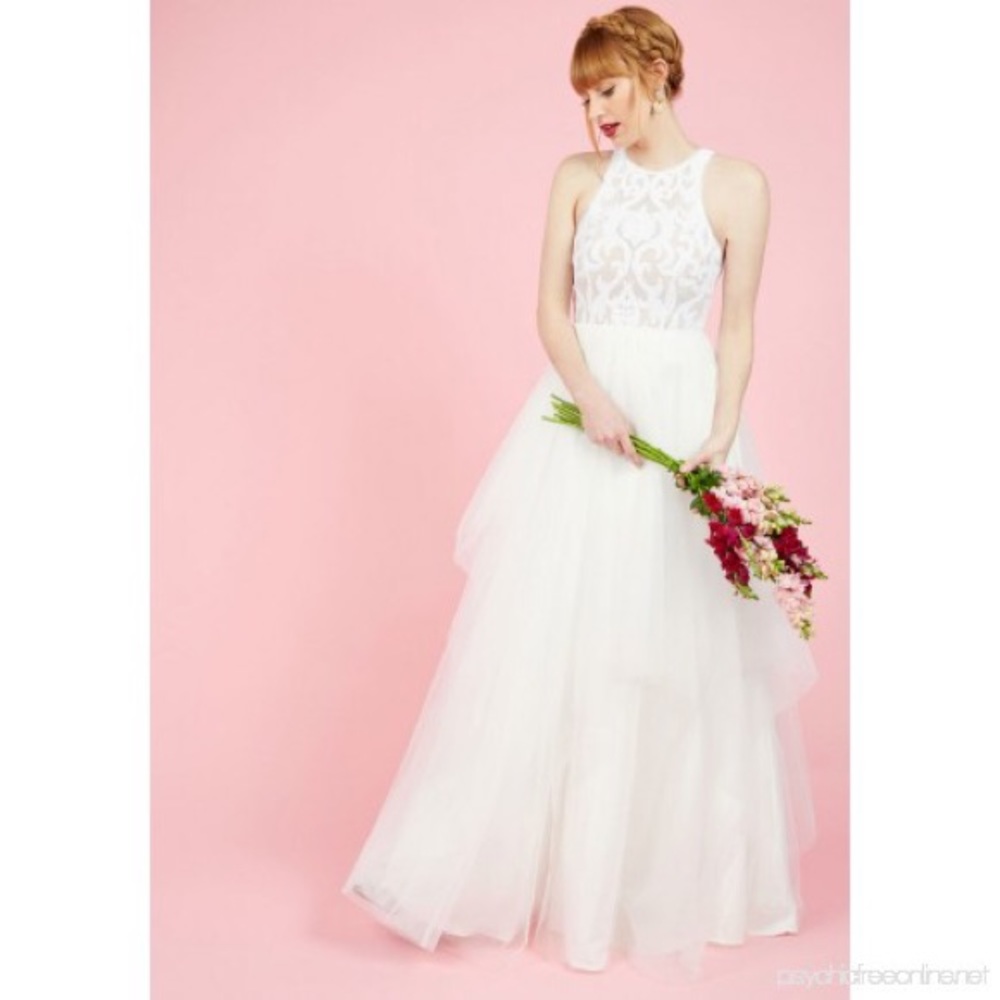 ModCloth Bariano XXS sequin tulle wedding gown